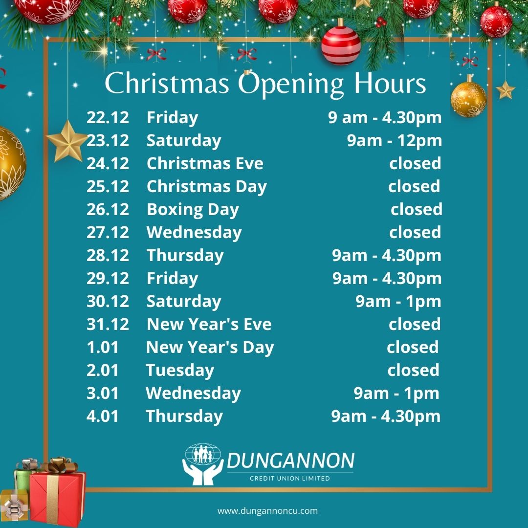DCU Holiday Opening Hours