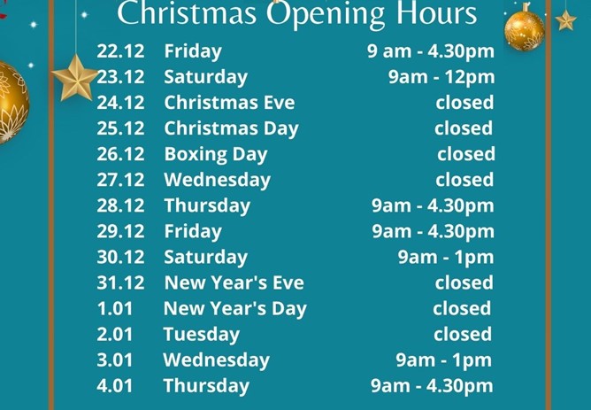 DCU Holiday Opening Hours